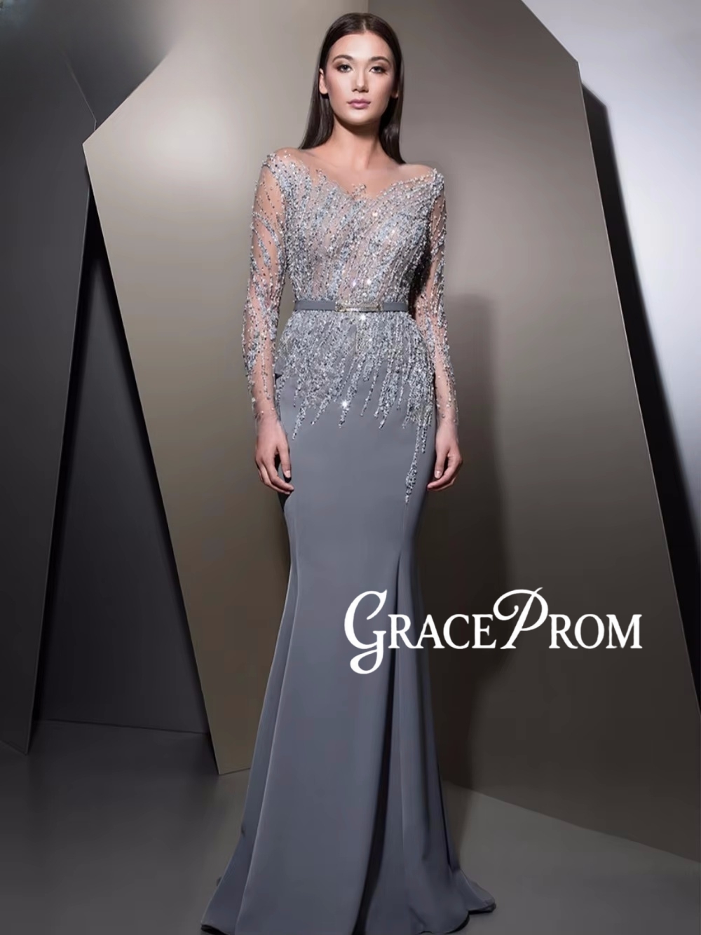 Women'S Formal Dinner Wear - فستان سهرة بأكمام طويلة من GRACEPROM