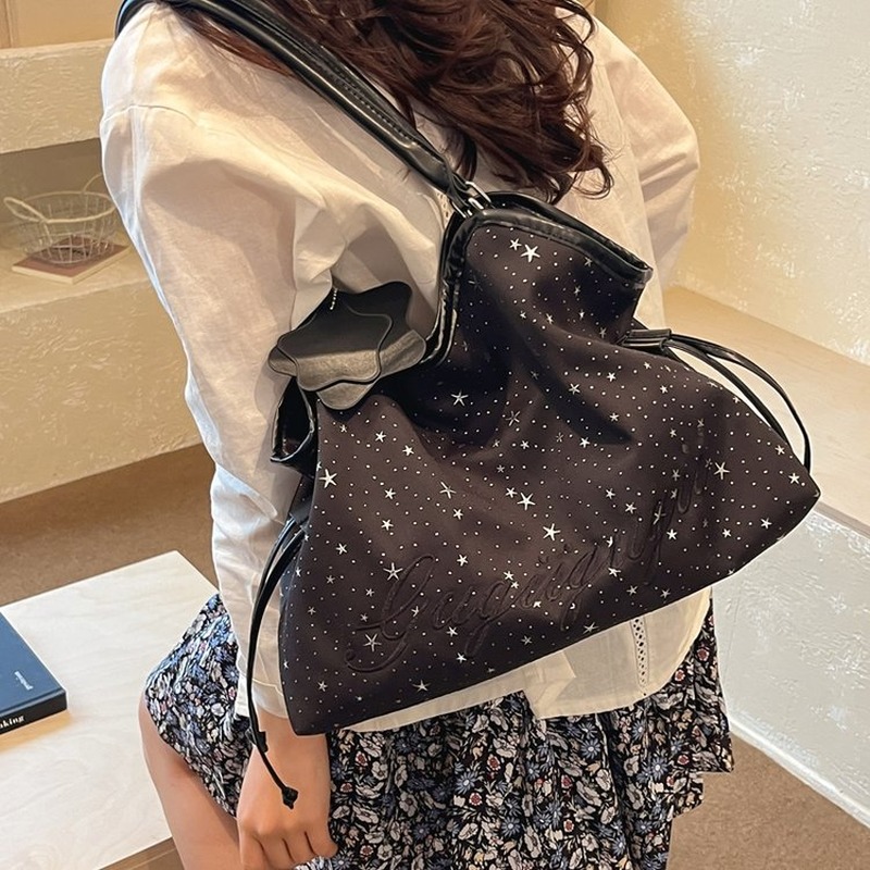 Structured Handbag Work - حقيبة كتف نسائية بنمط النجوم، حقيبة