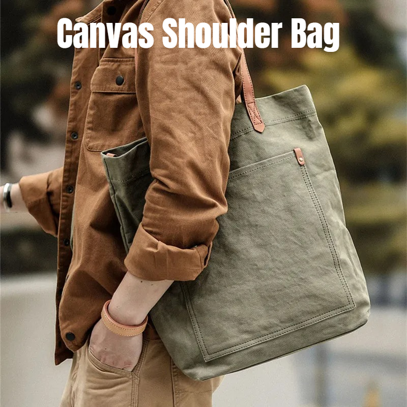 Structured Handbag Work - حقيبة يد من القماش والجلد للرجال،