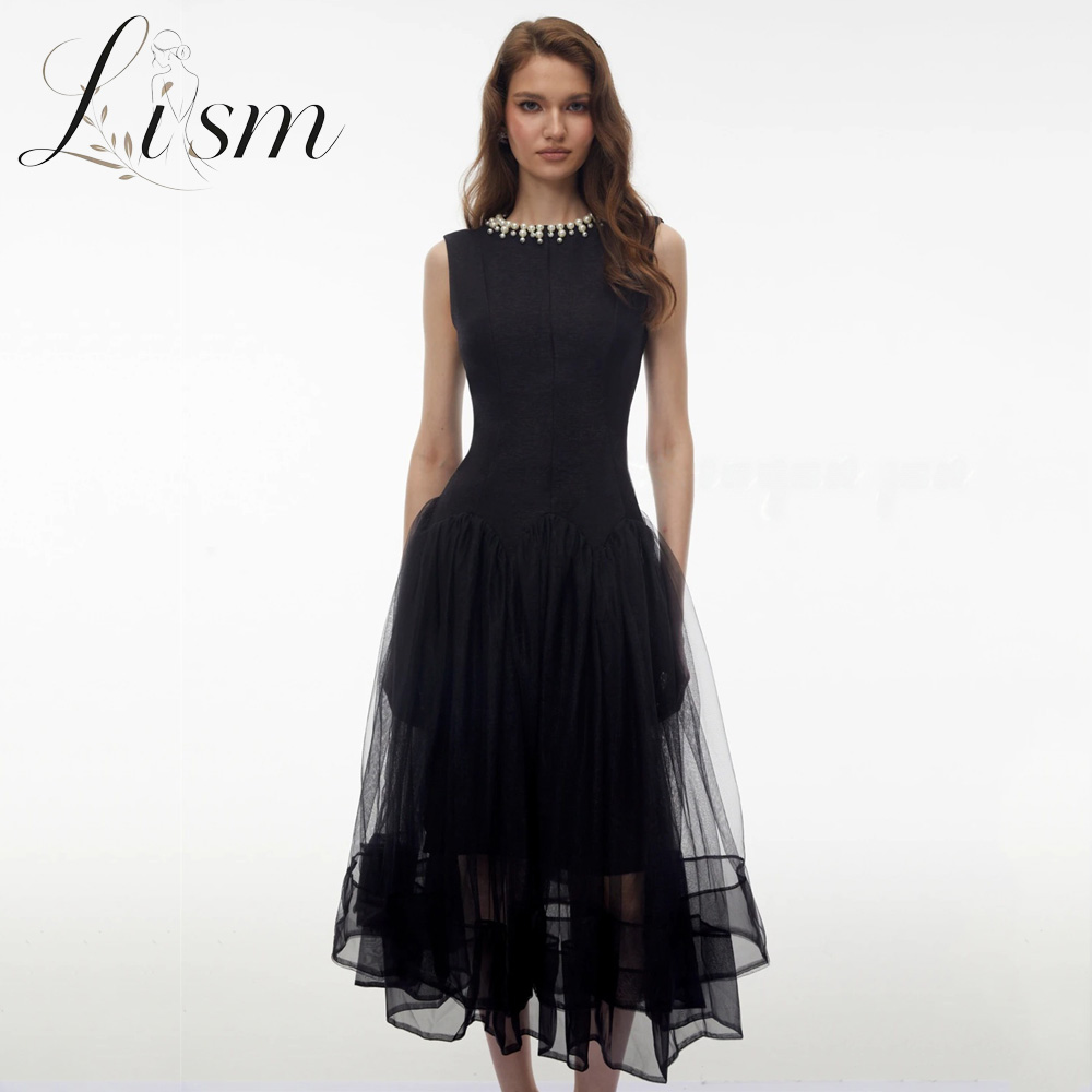 Women'S Formal Dinner Wear - فستان سهرة أسود رائع من ليسم