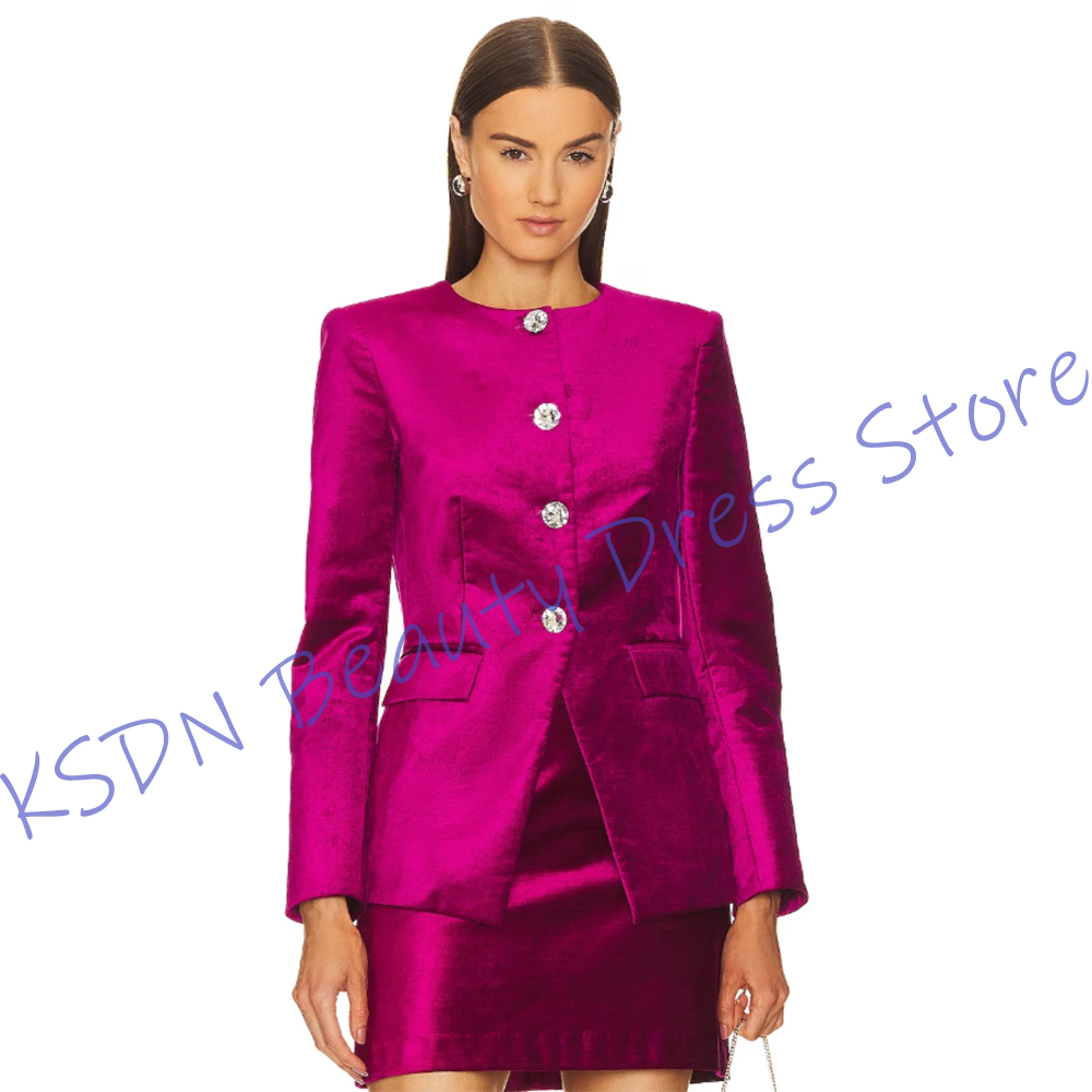 Women Formal Wear Outfits - بدلة نسائية أنيقة بزر واحد باللون