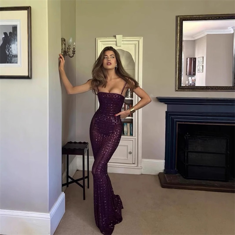 Women Formal Party Wear Dress - فستان نسائي للحفلات الراقصة من الكريستال