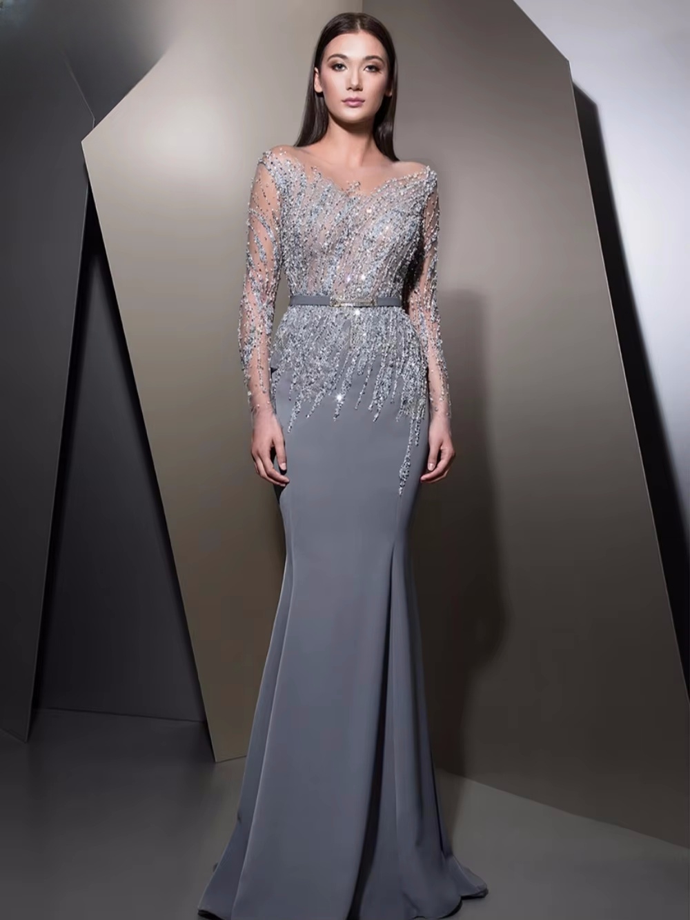 فستان سهرة بأكمام طويلة من GRA - مراجعة Women'S Formal Dinner Wear وسعره