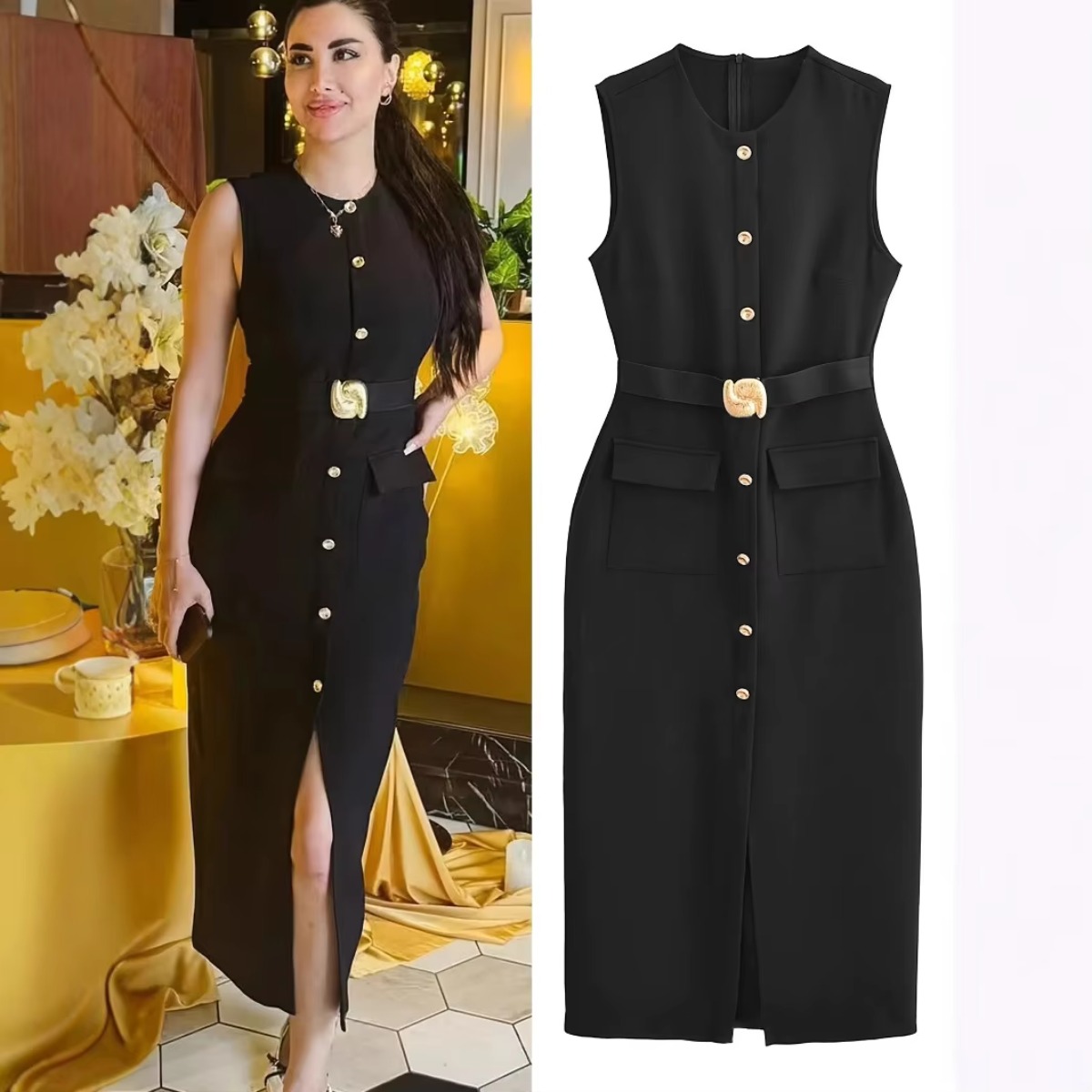 فستان نسائي بدون أكمام برقبة د - مراجعة Women'S Formal Dinner Wear وسعره