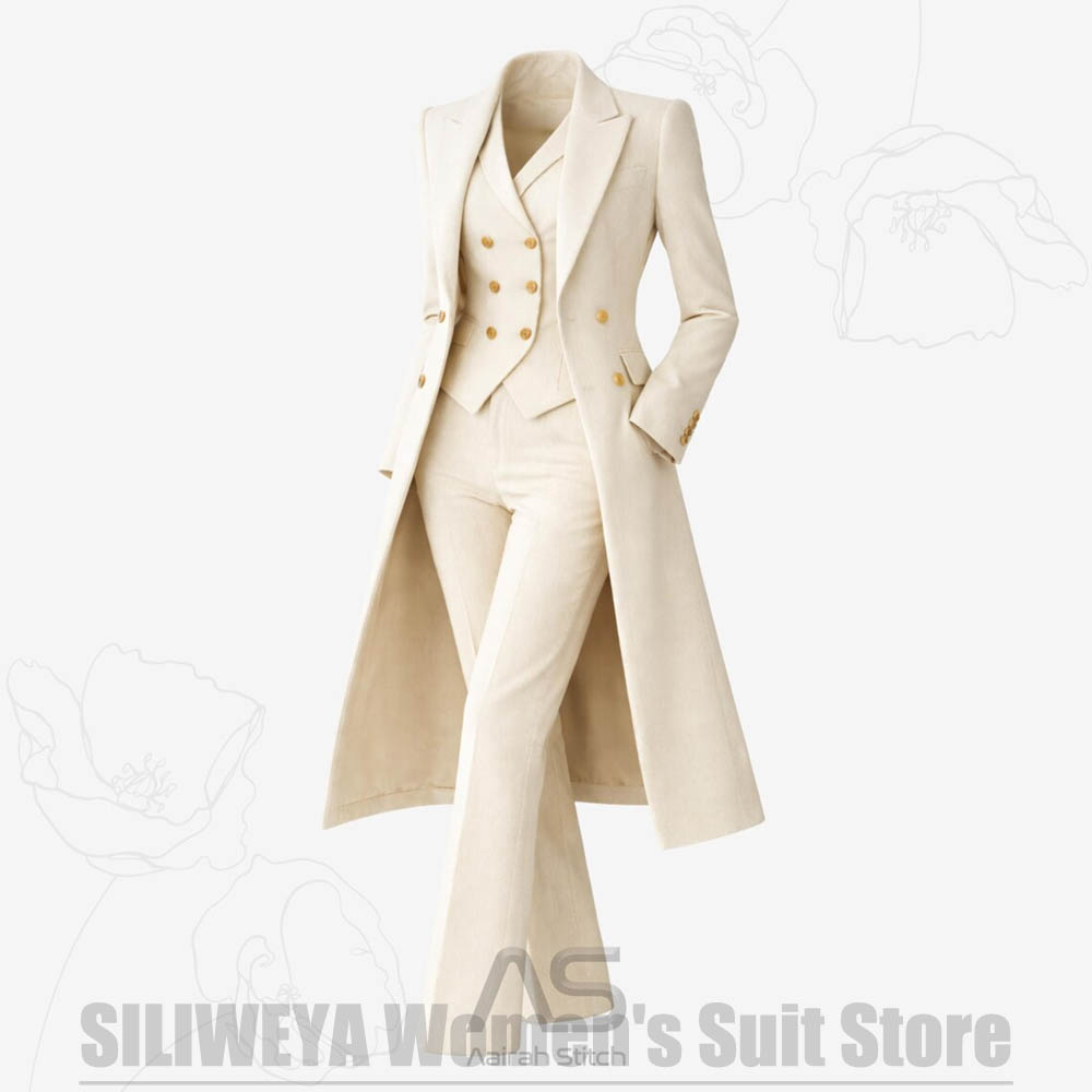 بدلة نسائية من 3 قطع معطف طويل - مراجعة Women Formal Wear Outfits وسعره