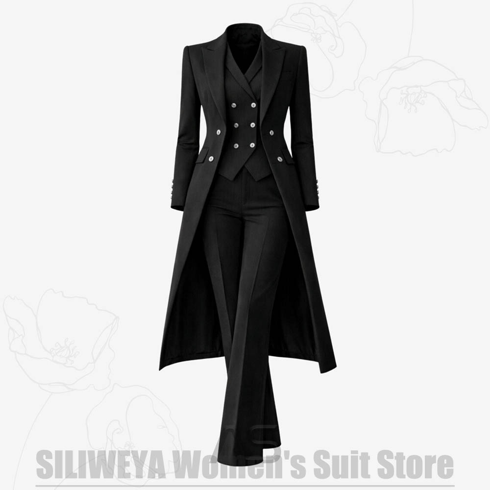 بدلة نسائية من 3 قطع معطف طويل - مراجعة Women Formal Wear Outfits وسعره